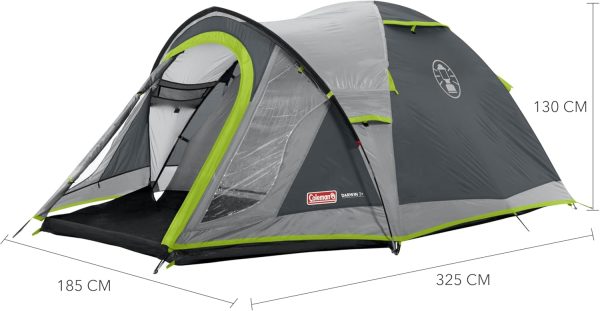 Coleman Zelt Darwin 2-4 | Kompaktes 2 bis 4 Mann Kuppelzelt | Modelle mit abgedunkelter Schlafkabine | Leichtes Camping. Festival. Trekkingzelt | 4500 mm wasserdicht | integrierte Bodenplane – Bild 2