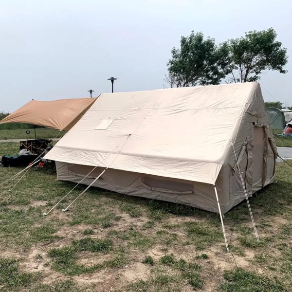 Aufblasbare Zelte Camping Wasserdicht Glampingzelt Familienzelt Stehh?he Luxuszelt mit Pumpe f??r 2-6 Personen – Bild 6