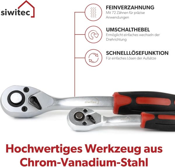 Werkzeugkoffer 140-teilig | Werkzeug Set CRV | Werkzeugkasten gefüllt mit Zangen. Schraubendrehern. Schlüsselsatz uvm | Profi Werkzeugkoffer – Bild 3