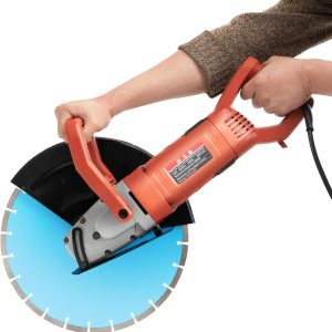 Elektrische Betonsäge. 3000W Steinsäge Nass-/Trocken Steinschneidemaschine Staubfreies Schneiden mit Staubunterdrückung. 350 mm Scheibendurchmesser Sägeblatt. Marmor. Beton