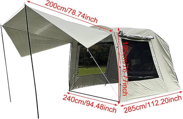SUV Zelt - Outdoor Fahrzeugzelt Carport Wohnmobil | Auto Heckklappe Zelt. Sonnentasse. gro?er schattiger Raum. SUV Campingzelt mit integriertem Moskitonetz. SUV Zelt – Bild 7