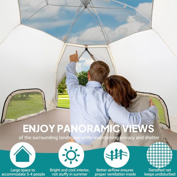 Chihee Camping Zelte Pop-Up Stand-up Zelt. Familien-Kabinenzelt mit Markise Veranda 4-Personen Outdoor-Zelt mit Bildschirm Raum gro?e Kapazit?t. Wasserdicht und Winddicht. einfacher Aufbau. Wandern – Bild 4