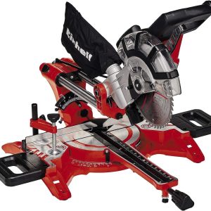 Einhell Zug-Kapp-Gehrungssäge TC-SM 2131/2 Dual (1800 W. max. 62 mm x 310 mm Schnitttiefe/-breite. Ø 210 mm Sägeblatt. beidseitig neigbarer Sägekopf. Zugfunktion. Laser)