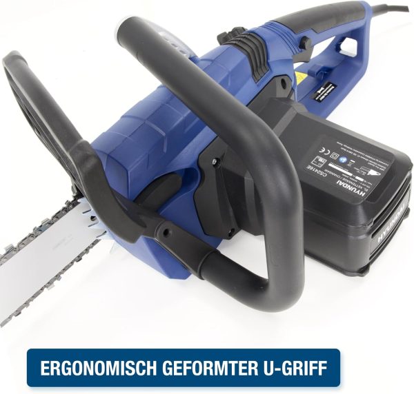 HYUNDAI Elektrische Kettensäge CS2416E (Elektrokettensäge. Motorsäge elektrisch. Elektrosäge mit 400 mm Schwert und 2400W Motorleistung) – Bild 8