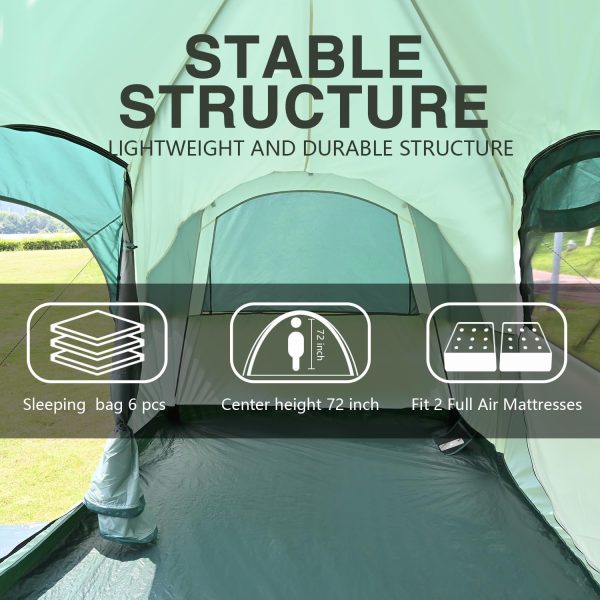 Zelte 4/6/8 Person. Einfacher Aufbau Wasserdichtes Campingzelt mit Regenschutz. Tragbares Doppellagiges Gro?es Familienzelt f??r Camping Hinterhof Outdoor &Wandern – Bild 3