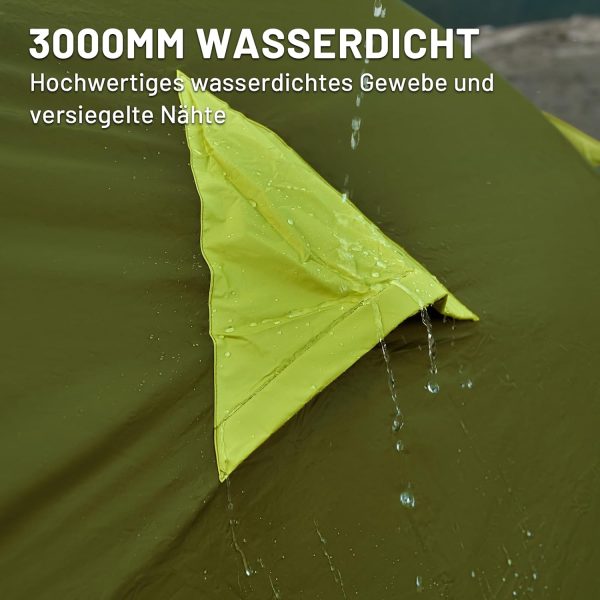 Camping Zelt 4 Personen Blackout 4 Mann Zelt wasserdicht 3000mm Kuppelzelt Familienzelt Festivalzelt f??r Camping Reise Trekking Garten – Bild 6