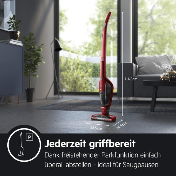AEG Ergorapido CX7-2-45AN 2in1 Akku-Staubsauger / beutellos / Tierhaard??se / bis zu 45 Min. Laufzeit / freistehend / 180?? Drehgelenk / B??rstenreinigungsfunktion / LED-Licht / rot / Exklusiv bei Amazon – Bild 5