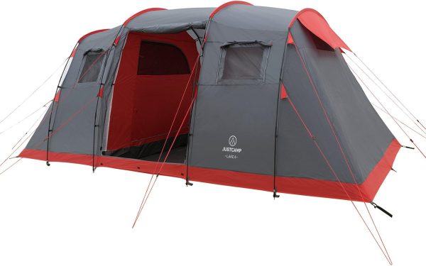 Lake 4 Campingzelt. 4 Personen Familienzelt. gro?. stabil. wasserdicht f??r Festival. tragbar. hohes Kuppelzelt mit Zwei Schlafkabinen und Vorraum mit Stehh?he. Zelt f??r Familien. Tunnelzelt