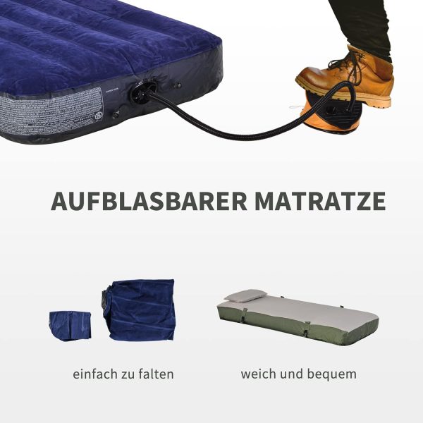 Outsunny Feldbett 4 in 1 Camping Set mit Zelt Schlafsack Matratze faltbar. Dunkelgr??n – Bild 6