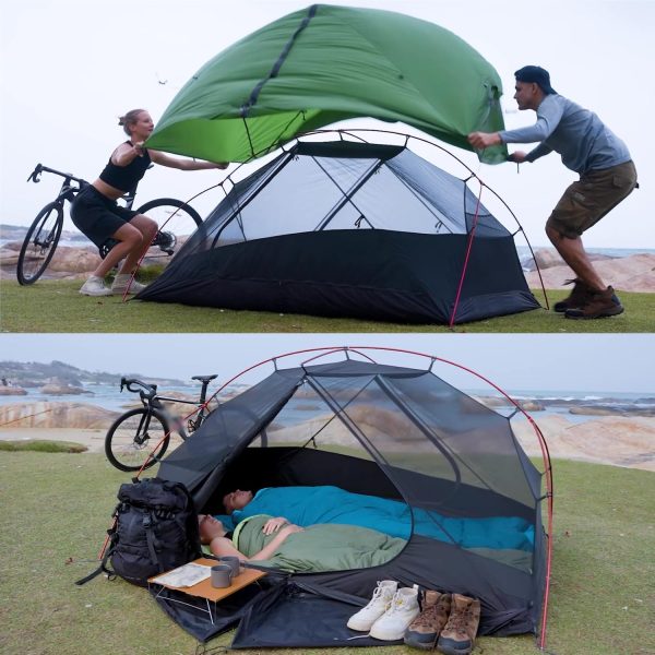 ATEPA Ultraleicht Zelt 2 Personen 1.9kg Wasserdicht & Windschutz. Camping Zelt Abtrennbares Mesh-Innenkonto mit Vorbau f??r Trekking. Camping. Outdoor. Wandern – Bild 7