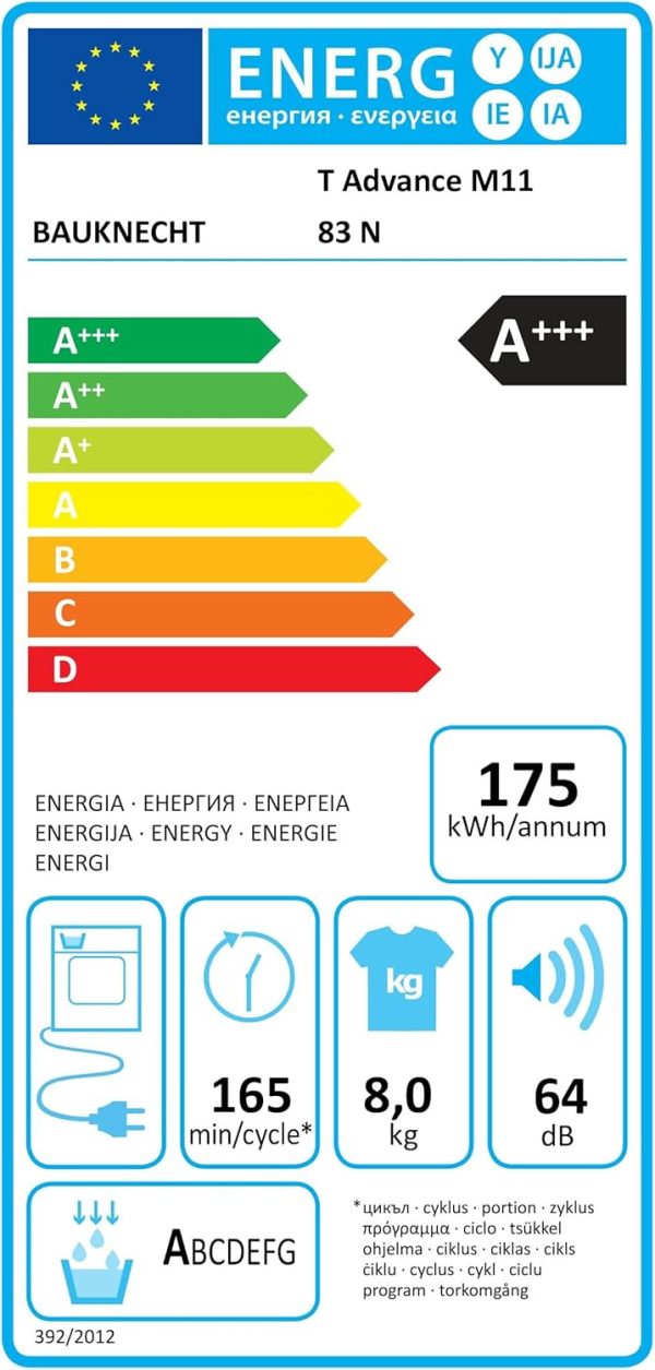 Bauknecht T Advance M11 83 N W?rmepumpentrockner /8kg /EEK A+++ /ActiveCare-Technologie/EasyCleaning-Filter/Auffrischen-Programm/Baby-Programm/Anti-Allergie-Programm/Kuscheltier Programm – Bild 14