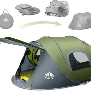 Night Cat Pop Up Zelt 2 4 Personen Wasserdicht Wurfzelt Atmungsaktiv Einfache Einstellung f??r Camping Wandern