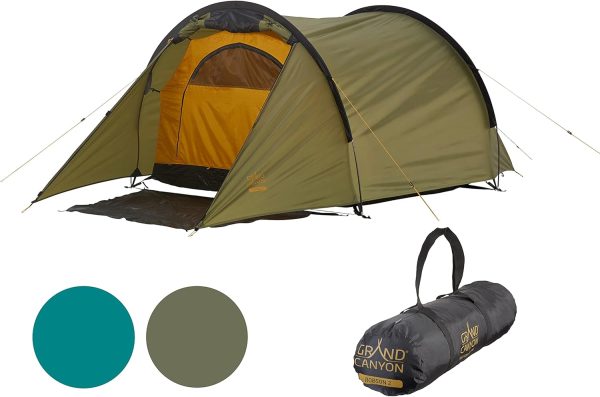 GRAND CANYON Robson 2. Tunnelzelt f??r 2 Personen. wasserdicht. viel Platz und Stauraum. Gute Bel??ftung. Zelt f??r Trekking. Camping. Outdoor