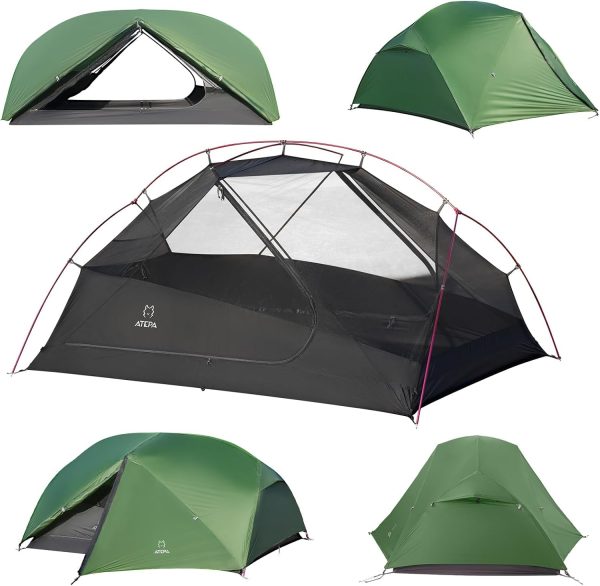 ATEPA Ultraleicht Zelt 2 Personen 1.9kg Wasserdicht & Windschutz. Camping Zelt Abtrennbares Mesh-Innenkonto mit Vorbau f??r Trekking. Camping. Outdoor. Wandern