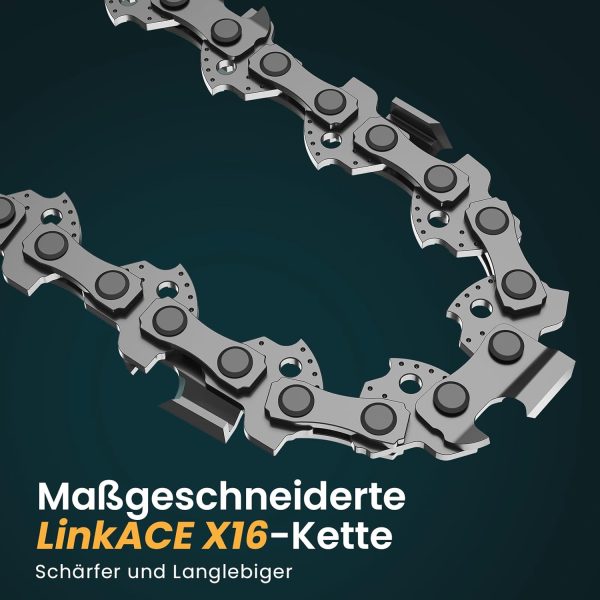 Elektro Kettensäge. 40.6 cm Elektrische Motorsäge mit Automatischer Spannungsregelung. Kettengeschwindigkeit 15 m/s. Elektrische Kettensäge mit Automatischer Ölpumpe – Bild 8