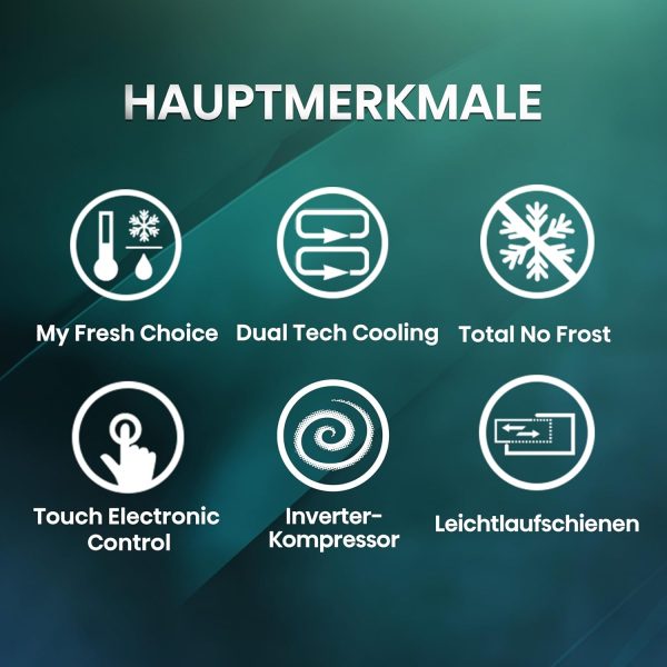 Hisense RF540N4SBF2 French Door K??hl-Gefrierkombination/ NoFrostPlus/ Inverter-Kompressor/ Multiflow 360??/ SuperCool/ 181.7 cm/ K??hlteil 302 l/ Gefrierteil 178 l/ 40 dB/ 310 kWh/ Jahr/ Schwarz – Bild 3