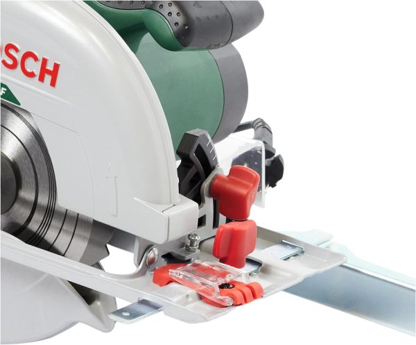 Bosch Kreissäge PKS 66 AF (Präzises Sägen in Holz. 1600 Watt; max. Schnitttiefe 66 mm; 3 tlg. Führungsschienenset) – Bild 3