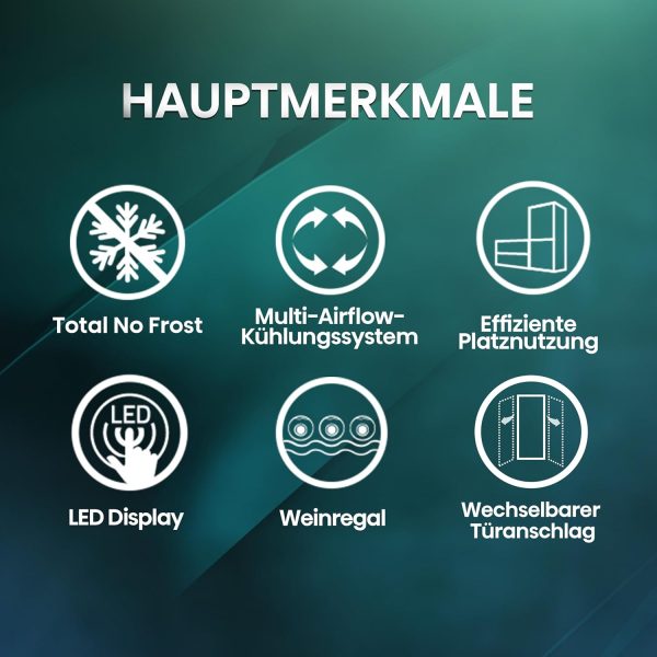 Hisense RB327N4AD2 K??hl-Gefrierkombination/ NoFrostPlus/ Multiflow 360??/ HolidayMode/ FreshZone/ 182.4 cm/ K??hlteil 171 l/ Gefrierteil 85 l/ 41 dB/ 287 kWh/ Jahr/ Edelstahl-Look – Bild 3