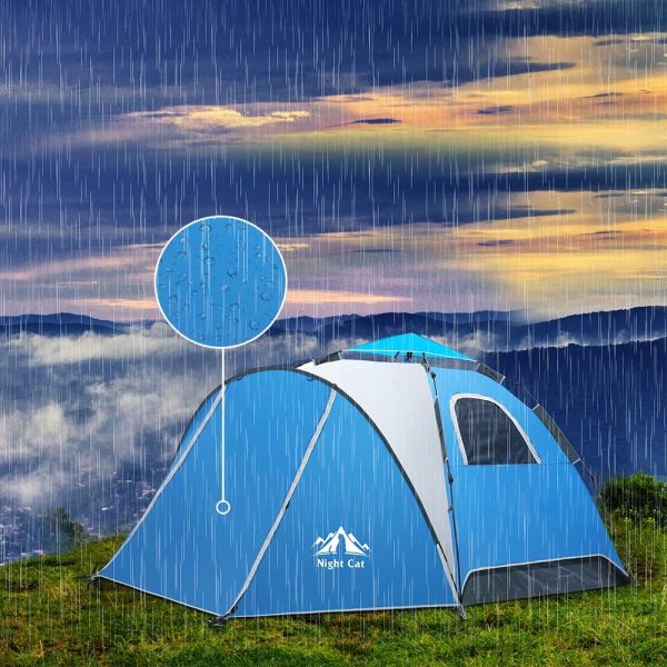 Night Cat Pop Up Zelt 3 4 Personen??Wasserdicht Wurfzelt Atmungsaktiv Einfache Einstellung f??r Camping Wandern – Bild 4