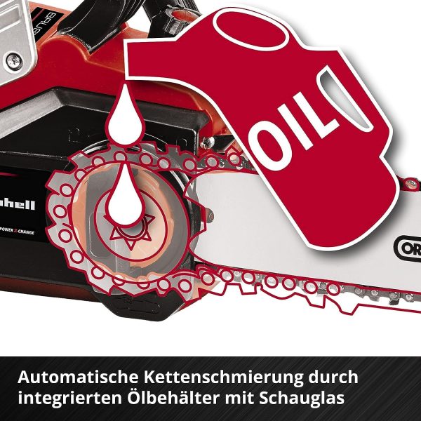 Einhell Professional Akku-Kettensäge GP-LC 36/35 Li-Solo Power X-Change (Li-Ion. 36 V. 33 cm Schnittlänge. 15 m/s Schnittgeschwindigkeit. bürstenloser Elektromotor. ohne Akku & Ladegerät) – Bild 9