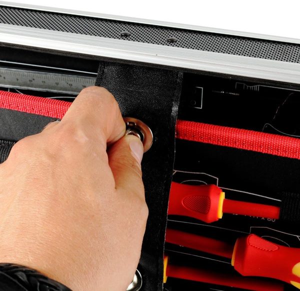 Werkzeugkoffer - Werkzeugtrolley - Premium XXL Werkzeugset mit GS und VDE zertifiziertem Chrom- Vanadium Werkzeug bestückt Bitaufsatzadpter. Elektrikerschraubendreher uvm. 131 tlg. – Bild 9