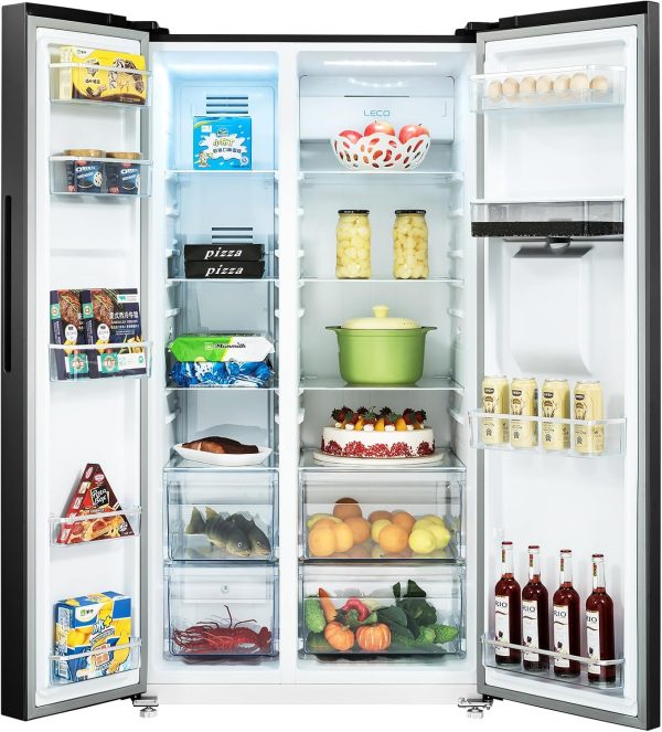 CHIQ Side By Side K??hlschrank 559L.Inverter Kompressor und No Frost Technologie.5.5 L Wasserspender.Sehr leise 39 db. LED Display.12 Jahre Garantie f??r den Kompressor.177 cm hoch. 91.2 cm breit – Bild 2