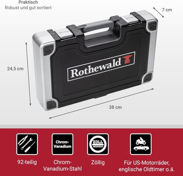 Zoll-Werkzeugsatz. 92 Teile. Herausnehmbare Bithalter Für Zoll-Bits. Feinverzahnte Ratschen. Erleichtert Kontrolliertes Schrauben. Chrom-Vanadium-Stahl – Bild 2