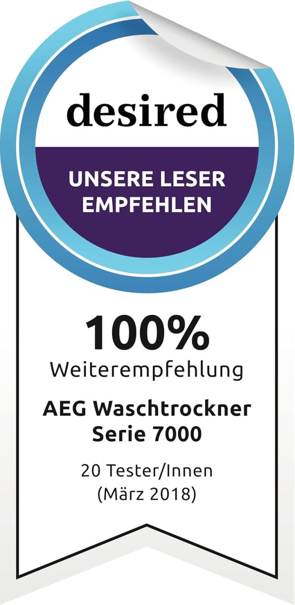 AEG L7WBA60680 Waschtrockner / DualSense - schonende Pflege / 8 kg Waschen / 5 kg Trocknen / D / energiesparend / Mengenautomatik / Nachlegefunktion / ProSteam - Auffrischfunktion / 1600 U/min Wei? – Bild 13