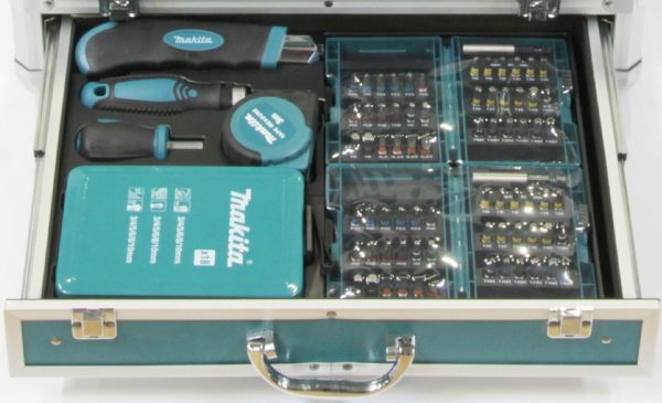 Makita DHP482RFX9 Schlagbohrschrauber 18V / 3.0 Ah. 2 Akkus plus Ladegerät im Alukoffer. Petrol. 96-tlg. Zubehör-Set – Bild 5
