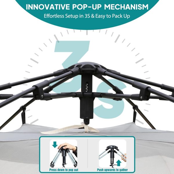 Chihee Camping Zelte Pop-Up Stand-up Zelt. Familien-Kabinenzelt mit Markise Veranda 4-Personen Outdoor-Zelt mit Bildschirm Raum gro?e Kapazit?t. Wasserdicht und Winddicht. einfacher Aufbau. Wandern – Bild 2