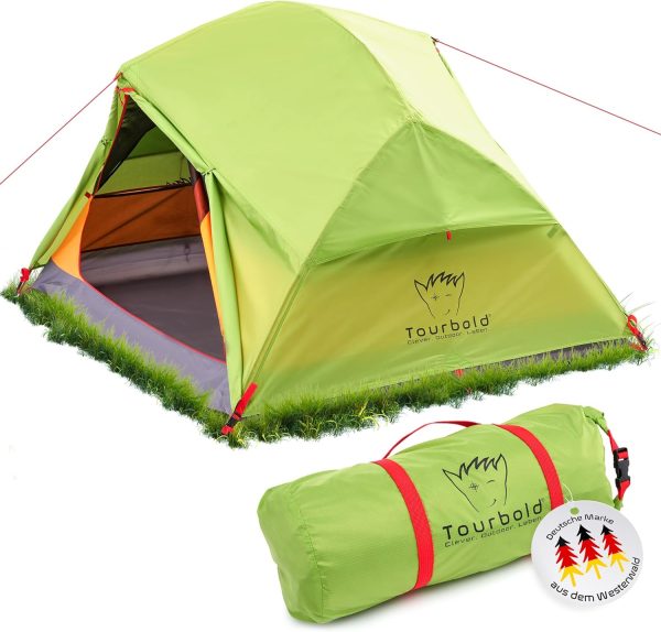 Tourbold Zelt 2 Personen | Tourbude II | kleines Packma? | Ultraleicht | wasserdicht | gro?es Innenzelt | Doppelschichtzelt | Trekking | Radfahren | Kanutour | Festival | Camping