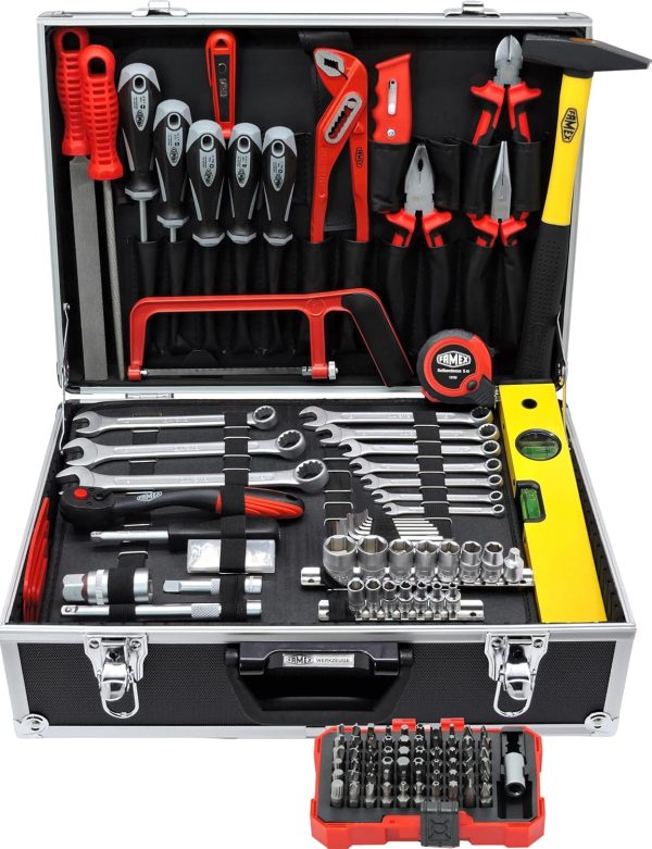 Famex 745-48 Alu Werkzeugkoffer bestückt mit hochwertigem Werkzeug Set - 164-tlg.