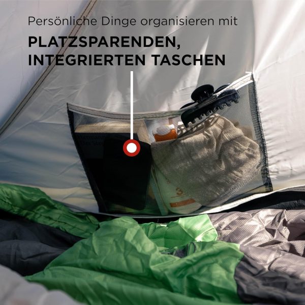 Coleman Zelt Darwin 2-4 | Kompaktes 2 bis 4 Mann Kuppelzelt | Modelle mit abgedunkelter Schlafkabine | Leichtes Camping. Festival. Trekkingzelt | 4500 mm wasserdicht | integrierte Bodenplane – Bild 7