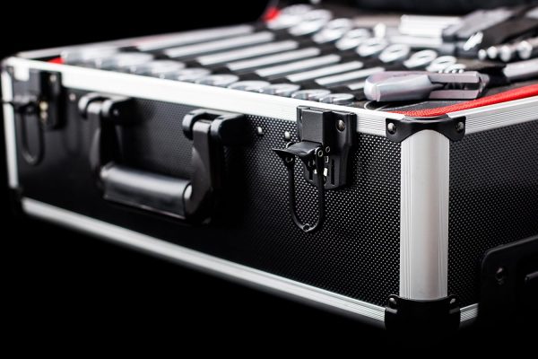 Meister Werkzeugtrolley 156-teilig - Werkzeug-Set-Mit Rollen- Teleskophandgriff/Profi Werkzeugkoffer befüllt/Werkzeugkiste fahrbar /Werkzeugbox komplett mit Werkzeug. Schwarz/Silber. 8971440 – Bild 10