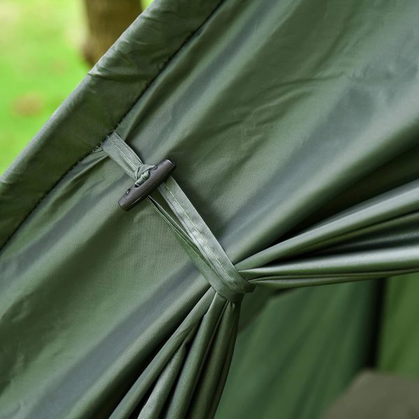 Outsunny Feldbett 4 in 1 Camping Set mit Zelt Schlafsack Matratze faltbar. Dunkelgr??n – Bild 9