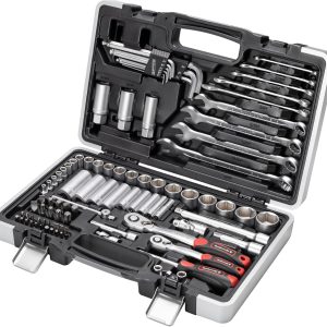 Zoll-Werkzeugsatz. 92 Teile. Herausnehmbare Bithalter Für Zoll-Bits. Feinverzahnte Ratschen. Erleichtert Kontrolliertes Schrauben. Chrom-Vanadium-Stahl