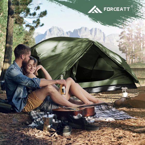 Forceatt Zelt 2-3 Personen Camping Zelt. 2 Doors Wasserdicht & Winddicht 3-4 Saison Ultraleichte Rucksack Zelt f??r Trekking. Camping. Outdoor. – Bild 6
