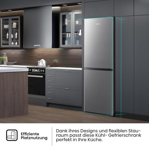 Hisense RB327N4AD2 K??hl-Gefrierkombination/ NoFrostPlus/ Multiflow 360??/ HolidayMode/ FreshZone/ 182.4 cm/ K??hlteil 171 l/ Gefrierteil 85 l/ 41 dB/ 287 kWh/ Jahr/ Edelstahl-Look – Bild 10