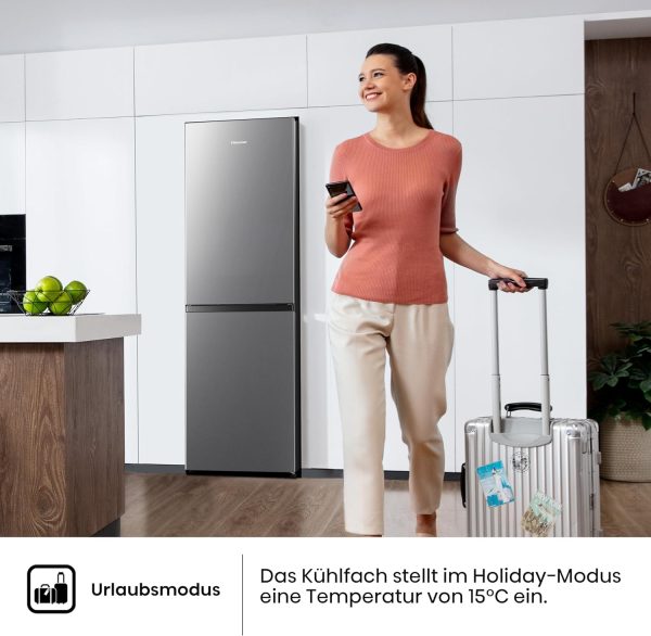 Hisense RB327N4AD2 K??hl-Gefrierkombination/ NoFrostPlus/ Multiflow 360??/ HolidayMode/ FreshZone/ 182.4 cm/ K??hlteil 171 l/ Gefrierteil 85 l/ 41 dB/ 287 kWh/ Jahr/ Edelstahl-Look – Bild 5
