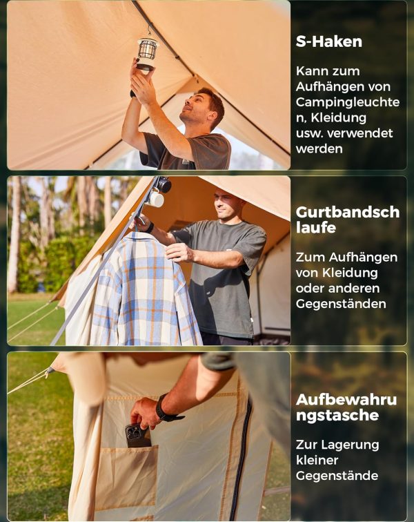 KingCamp Camping Zelt 4-5 Personen Hauszelt 210g TC 150D Oxford Gewebe PU3000mm Wasserdicht Familienzelt 8?O Gro?es Hauszelt Outdoor Zelt f??r Camping. Glamping. Festivals. Partys – Bild 8