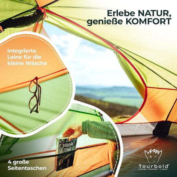 Tourbold Zelt 2 Personen | Tourbude II | kleines Packma? | Ultraleicht | wasserdicht | gro?es Innenzelt | Doppelschichtzelt | Trekking | Radfahren | Kanutour | Festival | Camping – Bild 5
