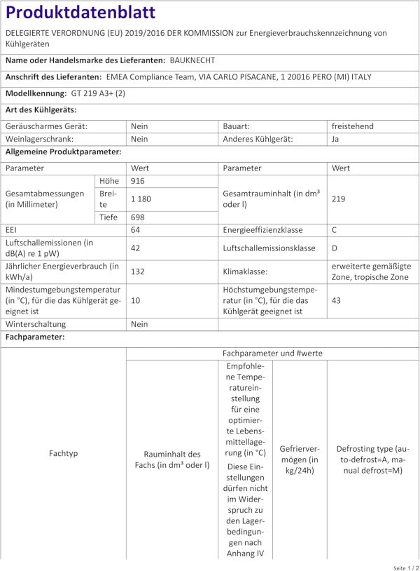 Bauknecht GT 219 A3+ Gefriertruhe/ Gefrieren: 215 L/ Supergefrieren/ SapceMax/ Innenbeleuchtung/ ECO Energiesparen/ Kindersicherung – Bild 14