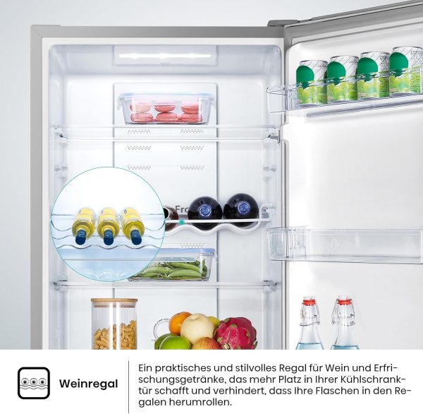 Hisense RB327N4AD2 K??hl-Gefrierkombination/ NoFrostPlus/ Multiflow 360??/ HolidayMode/ FreshZone/ 182.4 cm/ K??hlteil 171 l/ Gefrierteil 85 l/ 41 dB/ 287 kWh/ Jahr/ Edelstahl-Look – Bild 4