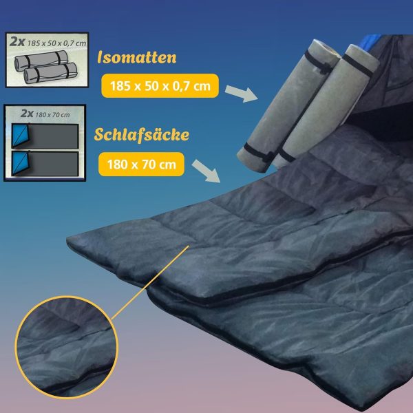 Best Sporting 2 Personen Zelt Set Festival mit 2 Isomatten und 2 Schlafs?cken I Iglu Campingzelt f??r 2 Personen 200 x 150 x 105 cm I 2 Mann Zelt wasserdicht f??r Camping Abenteuer I Zelte – Bild 3