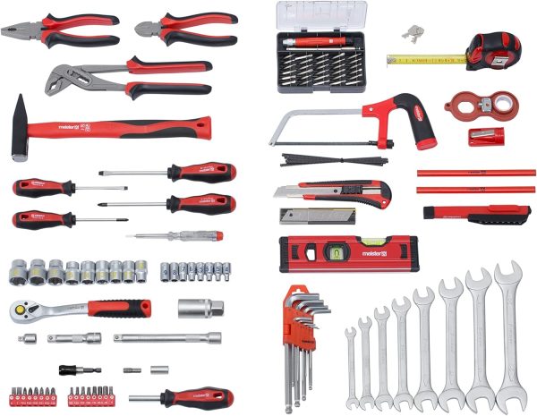 Meister Werkzeugkoffer 121-teilig - Stabiler Alu-Koffer - Werkzeug-Set - Für Haushalt. Garage & Werkstatt / Profi befüllt / Werkzeugkiste / Werkzeugbox komplett / 8971460 – Bild 12