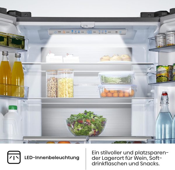 Hisense RF540N4SBF2 French Door K??hl-Gefrierkombination/ NoFrostPlus/ Inverter-Kompressor/ Multiflow 360??/ SuperCool/ 181.7 cm/ K??hlteil 302 l/ Gefrierteil 178 l/ 40 dB/ 310 kWh/ Jahr/ Schwarz – Bild 13