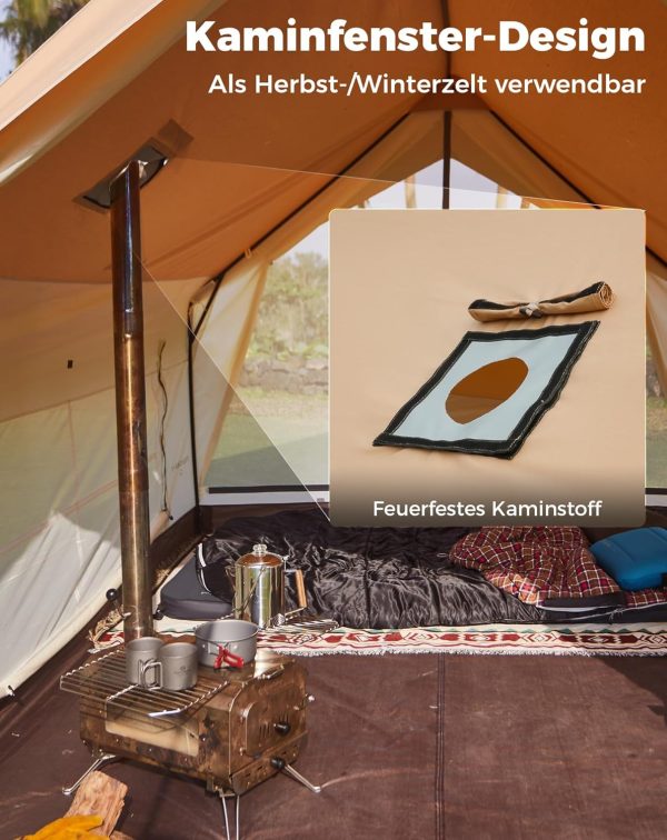 KingCamp Camping Zelt 4-5 Personen Hauszelt 210g TC 150D Oxford Gewebe PU3000mm Wasserdicht Familienzelt 8?O Gro?es Hauszelt Outdoor Zelt f??r Camping. Glamping. Festivals. Partys – Bild 7