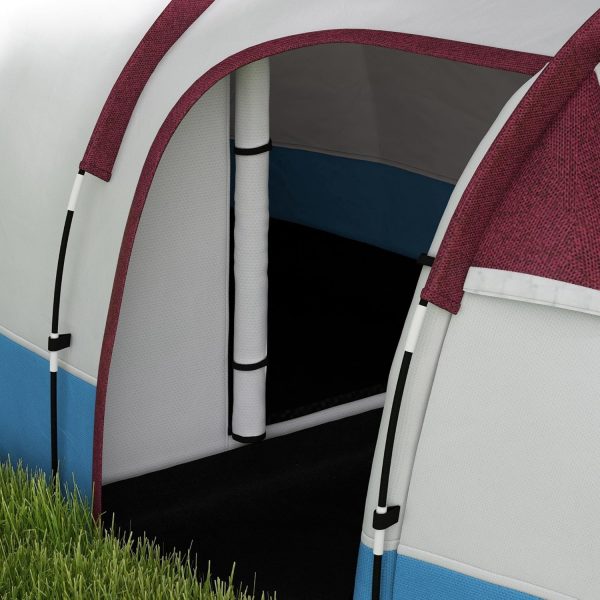 Outsunny Campingzelt. Tunnelzelt f??r 3 Personen. mit Lichthaken. Vorzelt. 2 R?umen. Winddicht Familienzelt mit Tragetasche. 2000mm Wasserabweisend Pop Up Zelt f??r Camping. Garten – Bild 9
