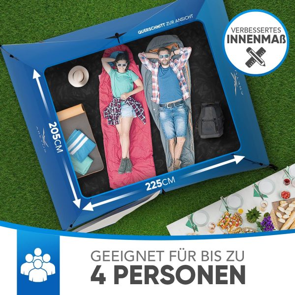 Wurfzelt 2-4 Personen AUF-ABBAU IN 45 Sekunden -Extra Gro? & Wasserdicht- Pop up Zelt 3 Person automatik Wurfzelt 3 Personen Mann zelte – Bild 7