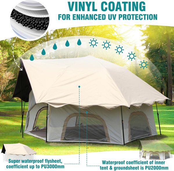 Chihee Camping Zelte Pop-Up Stand-up Zelt. Familien-Kabinenzelt mit Markise Veranda 4-Personen Outdoor-Zelt mit Bildschirm Raum gro?e Kapazit?t. Wasserdicht und Winddicht. einfacher Aufbau. Wandern – Bild 5